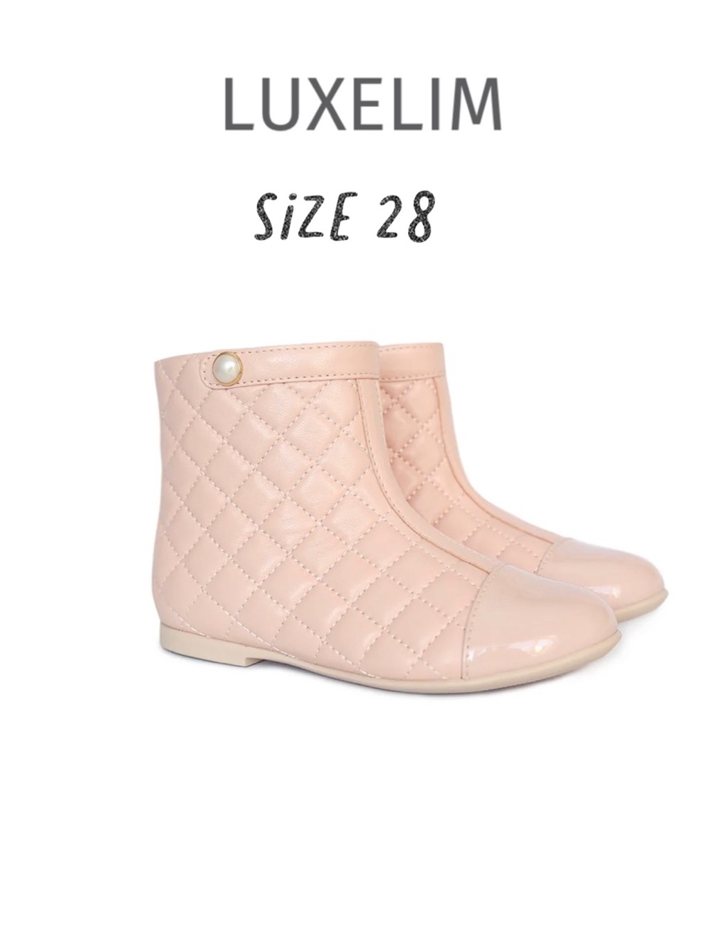 Luxelim size 28 Sorellina Boots quilted pink leather boots